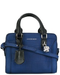 Темно-синяя кожаная сумка через плечо от Alexander McQueen