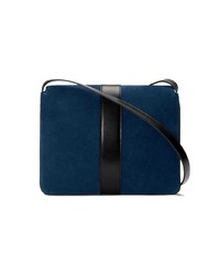 Темно-синяя кожаная сумка через плечо от Gucci