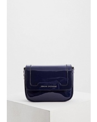 Темно-синяя кожаная сумка через плечо от Armani Exchange