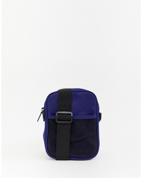 Темно-синяя кожаная сумка через плечо от ASOS DESIGN