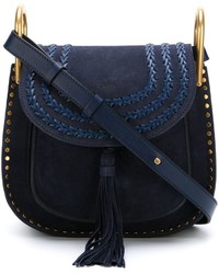 Темно-синяя кожаная сумка через плечо от Chloé