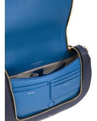 Темно-синяя кожаная сумка через плечо от Anya Hindmarch