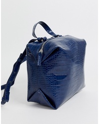 Темно-синяя кожаная сумка через плечо от French Connection