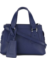 Темно-синяя кожаная сумка через плечо от Giorgio Armani