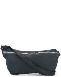 Темно-синяя кожаная сумка через плечо от Guidi