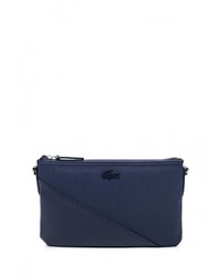 Темно-синяя кожаная сумка через плечо от Lacoste