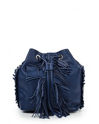 Темно-синяя кожаная сумка через плечо от Le camp