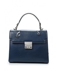 Темно-синяя кожаная сумка через плечо от Leo Ventoni