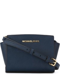Темно-синяя кожаная сумка через плечо от MICHAEL Michael Kors