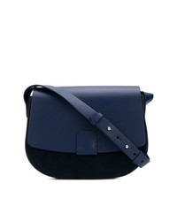 Темно-синяя кожаная сумка через плечо от Nico Giani