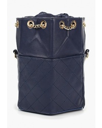 Темно-синяя кожаная сумка через плечо от Pola