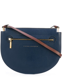Темно-синяя кожаная сумка через плечо от Victoria Beckham
