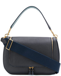 Женская темно-синяя кожаная сумка от Anya Hindmarch