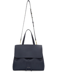 Женская темно-синяя кожаная сумка от Mansur Gavriel