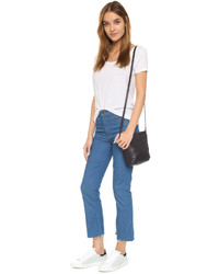 Женская темно-синяя кожаная сумка от Baggu