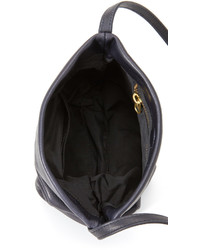 Женская темно-синяя кожаная сумка от Baggu