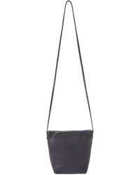 Женская темно-синяя кожаная сумка от Baggu