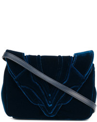 Женская темно-синяя кожаная сумка от Elena Ghisellini