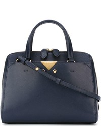 Женская темно-синяя кожаная сумка от Emporio Armani