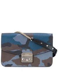 Женская темно-синяя кожаная сумка от Furla