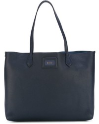 Женская темно-синяя кожаная сумка от Hogan