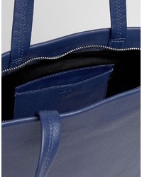 Женская темно-синяя кожаная сумка от Jaeger