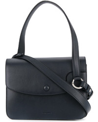Женская темно-синяя кожаная сумка от Jil Sander