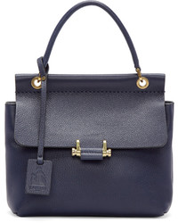 Женская темно-синяя кожаная сумка от Lanvin