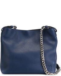 Женская темно-синяя кожаная сумка от Loewe