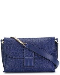 Женская темно-синяя кожаная сумка от Loewe