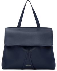 Женская темно-синяя кожаная сумка от Mansur Gavriel