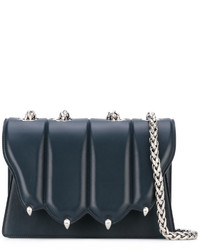 Женская темно-синяя кожаная сумка от Marco De Vincenzo