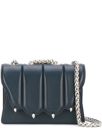Женская темно-синяя кожаная сумка от Marco De Vincenzo