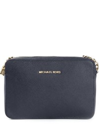 Женская темно-синяя кожаная сумка от MICHAEL Michael Kors