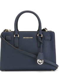 Женская темно-синяя кожаная сумка от MICHAEL Michael Kors