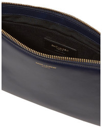 Женская темно-синяя кожаная сумка от Saint Laurent