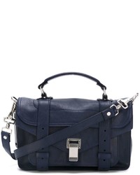 Женская темно-синяя кожаная сумка от Proenza Schouler