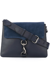 Женская темно-синяя кожаная сумка от Rebecca Minkoff