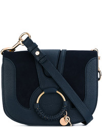 Женская темно-синяя кожаная сумка от See by Chloe