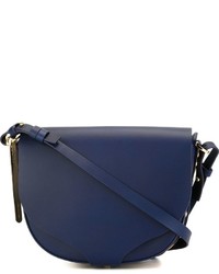 Женская темно-синяя кожаная сумка от Sophie Hulme