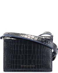 Женская темно-синяя кожаная сумка от Victoria Beckham