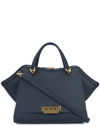 Женская темно-синяя кожаная сумка от Zac Posen