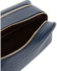 Женская темно-синяя кожаная сумка от Smythson