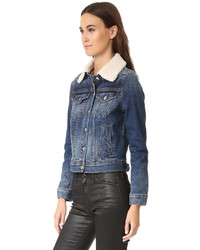 Женская темно-синяя короткая дубленка от AG Jeans