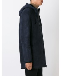 Мужская темно-синяя короткая дубленка от Desa 1972