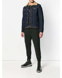 Мужская темно-синяя короткая дубленка от DSQUARED2