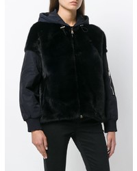 Темно-синяя короткая шуба от Blancha