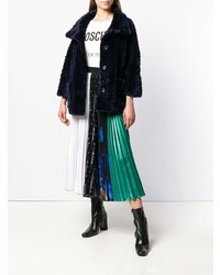 Темно-синяя короткая шуба от Desa 1972