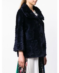 Темно-синяя короткая шуба от Desa 1972