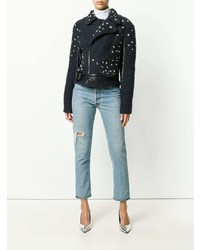 Женская темно-синяя косуха с украшением от Aviu